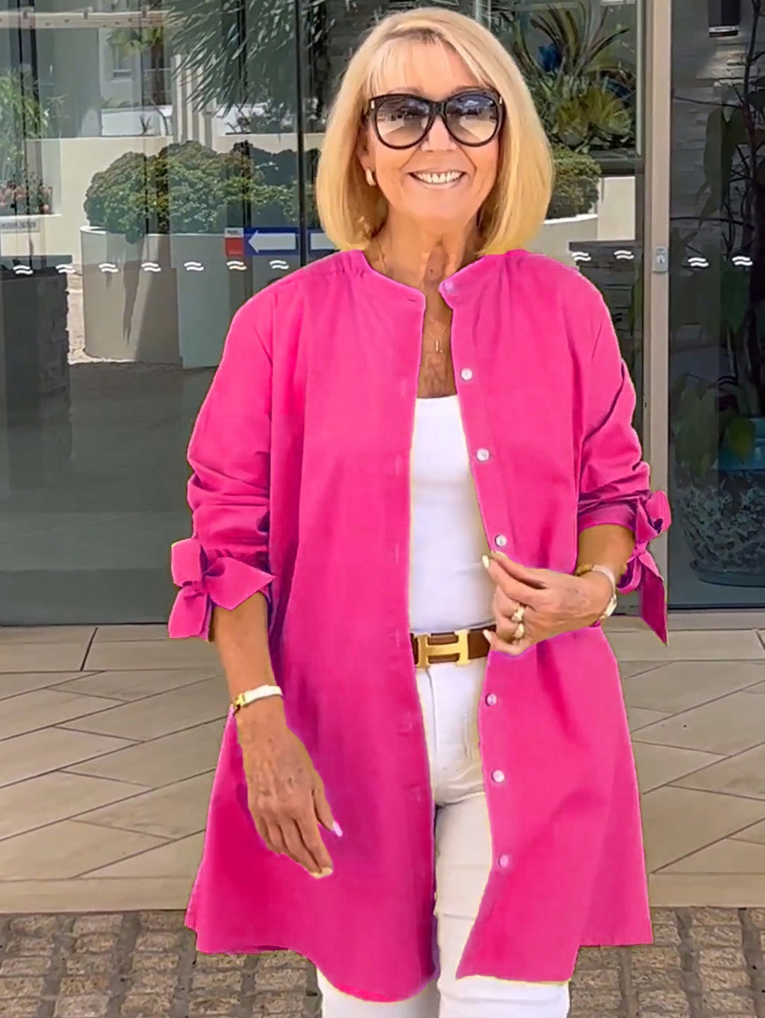 CÉLINA™ - Klassisk Lang Skjortejakke