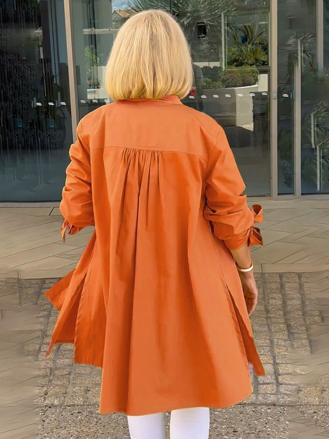 CÉLINA™ - Klassisk Lang Skjortejakke