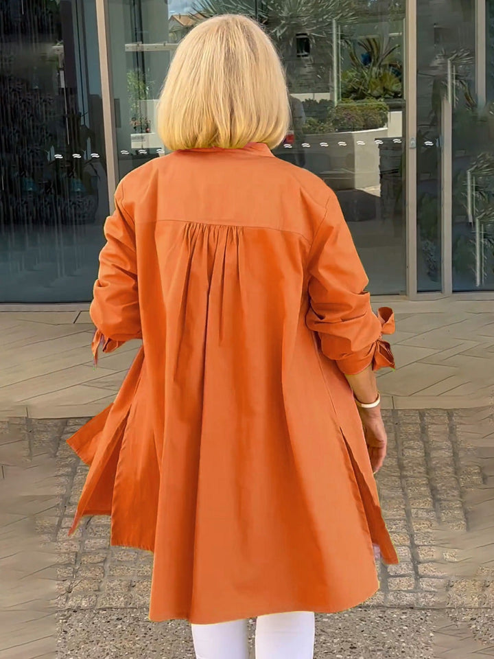 CÉLINA™ - Klassisk Lang Skjortejakke