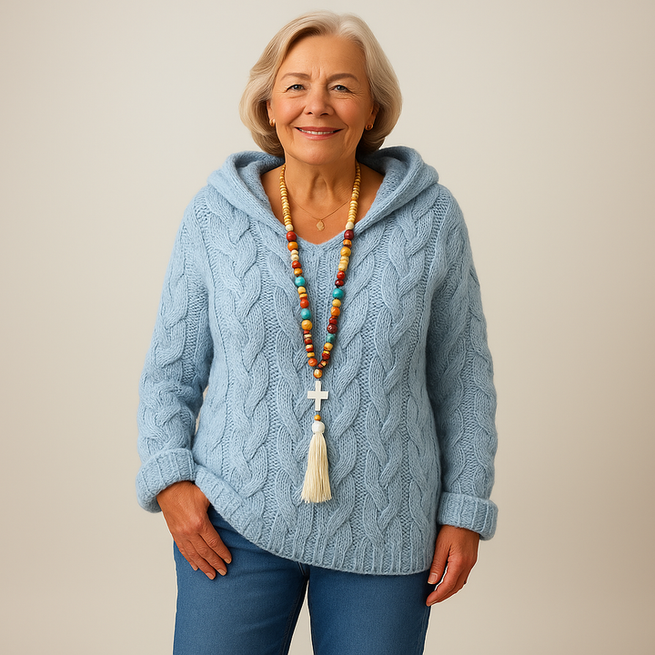 Tiina™ – Behagelig og stilfuld striktrøje med hætte