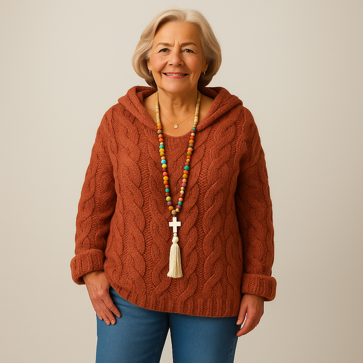 Merja™ – Komfortabel og Stilfuld Striktrøje med Hætte