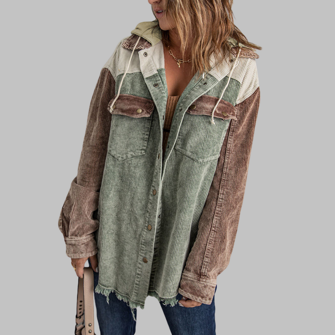 DABRINA™ - Klassisk Knap-ned Langærmet Hættetrøje