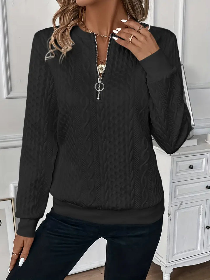 EMMA™ | Elegant Quarter-Zip Sweater