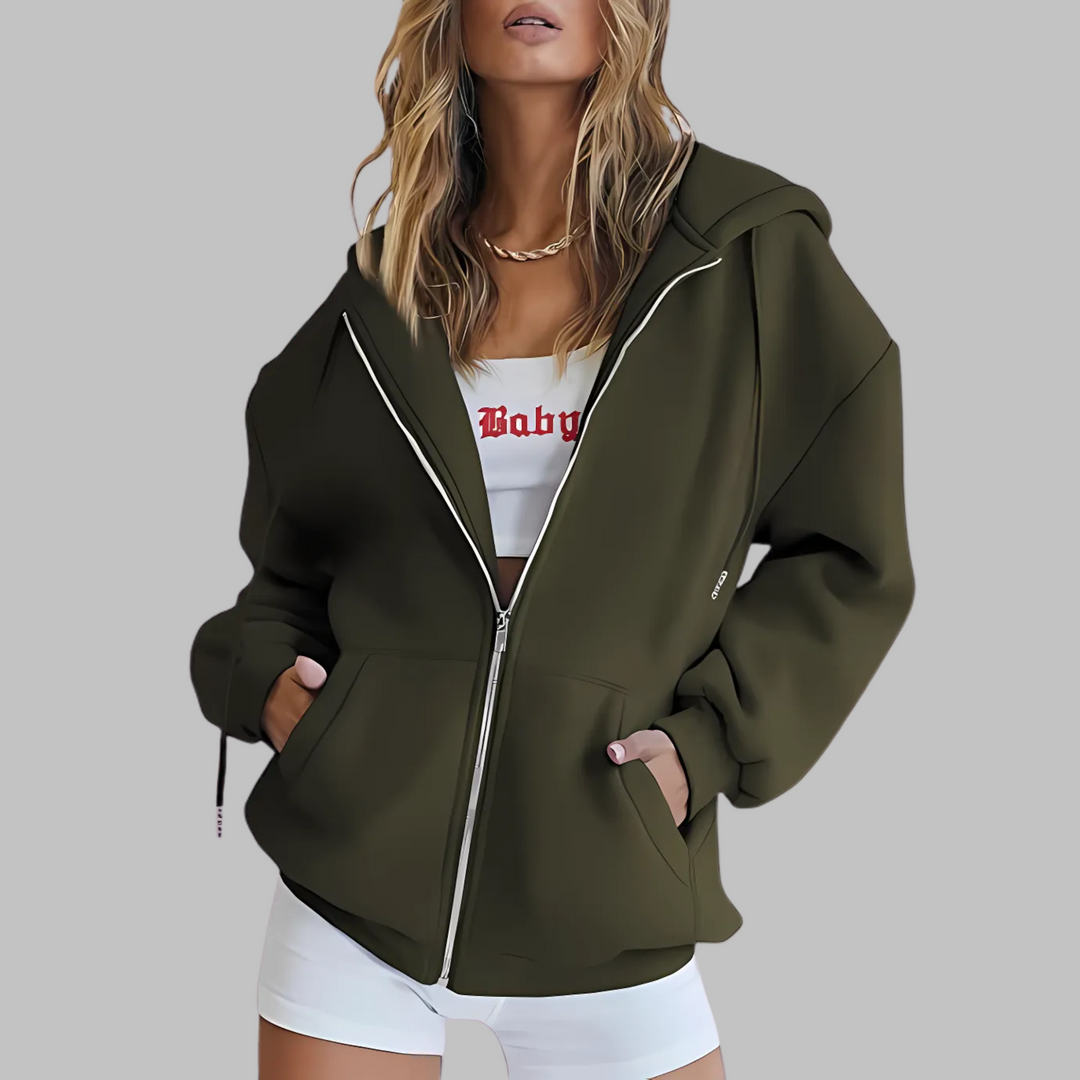DARA™ - Klassisk Zip Up Oversized Hoodie Jakke