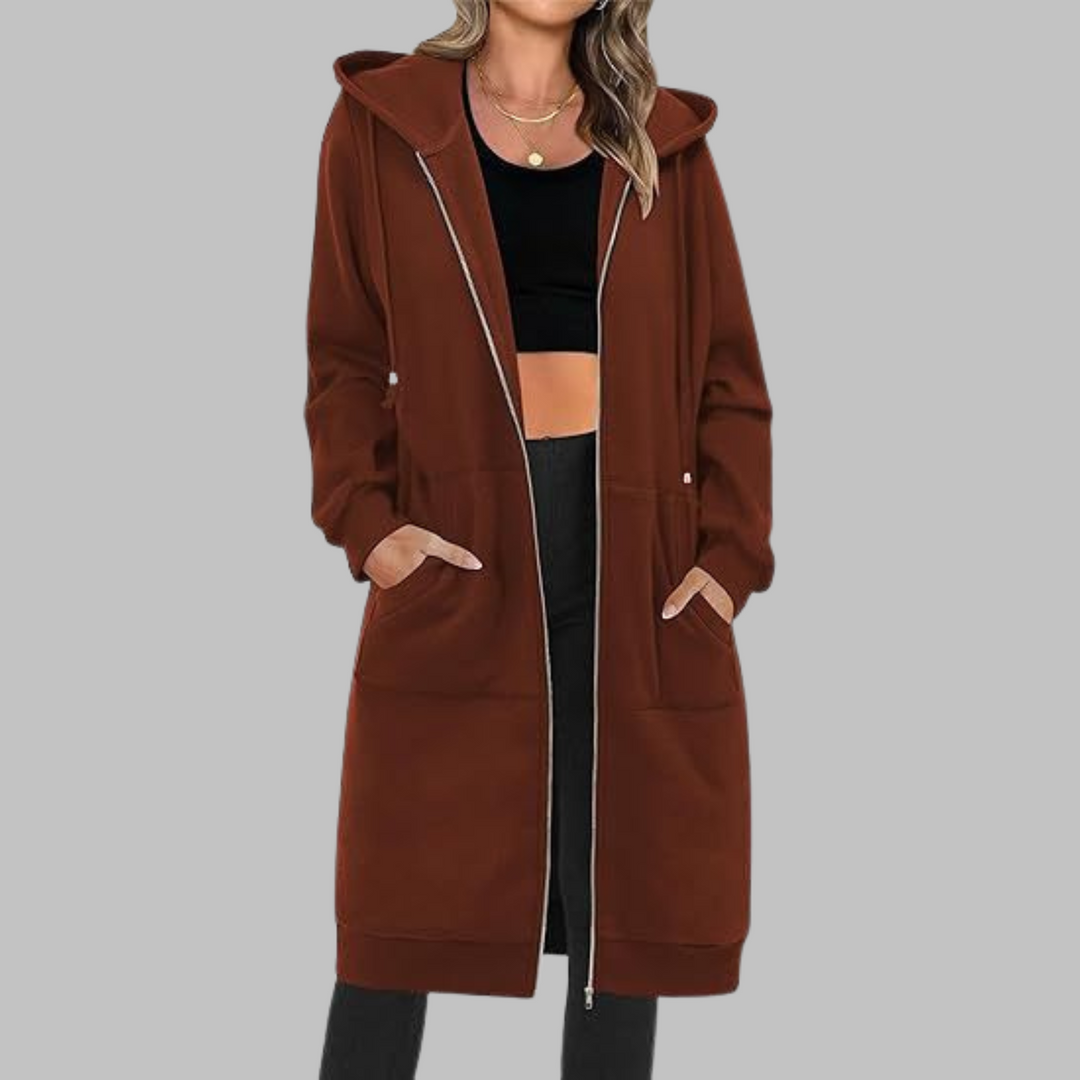 TIOMARA™ - Casual Zip Up Oversized Lang Jakke