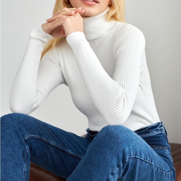 MAEVA™ - Ribbede Turtleneck Sweater