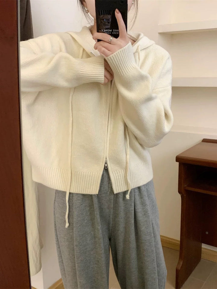 QUESTA™ - Casual Zip Up Langærmet Hættecardigan