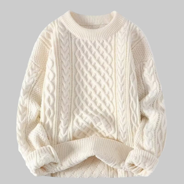 VIOLETA™ - Lækkert langærmet rundhalset tekstureret sweater