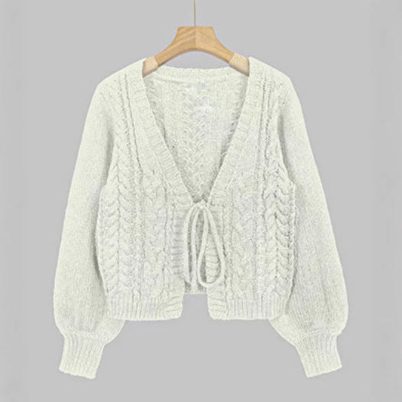 SHERICA™ – Hygge Vintage Chunky Knytte-Front Langærmet Cardigan