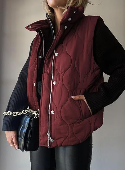 PAMMY™ - Klassisk Puffer Knap Zip Op Krave Vest
