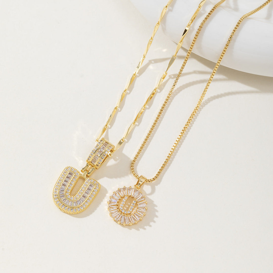 AISHA™ - Elegant 2-Pack Initialer Vedhæng Halskæder