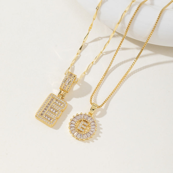 AISHA™ - Elegant 2-Pack Initialer Vedhæng Halskæder