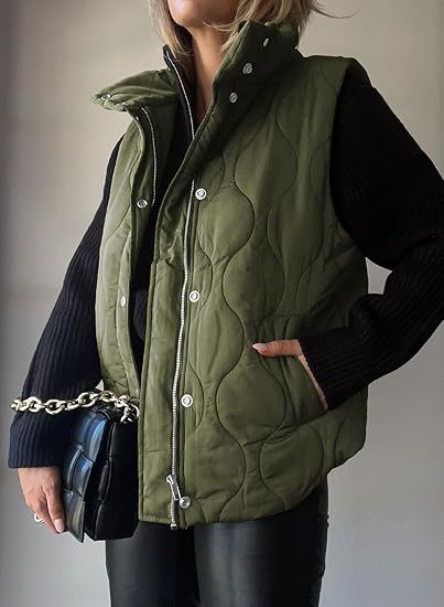 PAMMY™ - Klassisk Puffer Knap Zip Op Krave Vest