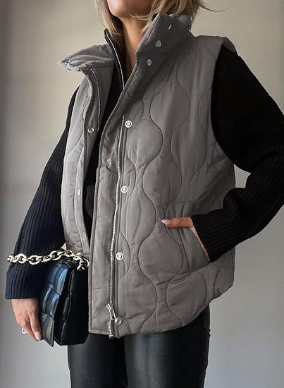 PAMMY™ - Klassisk Puffer Knap Zip Op Krave Vest