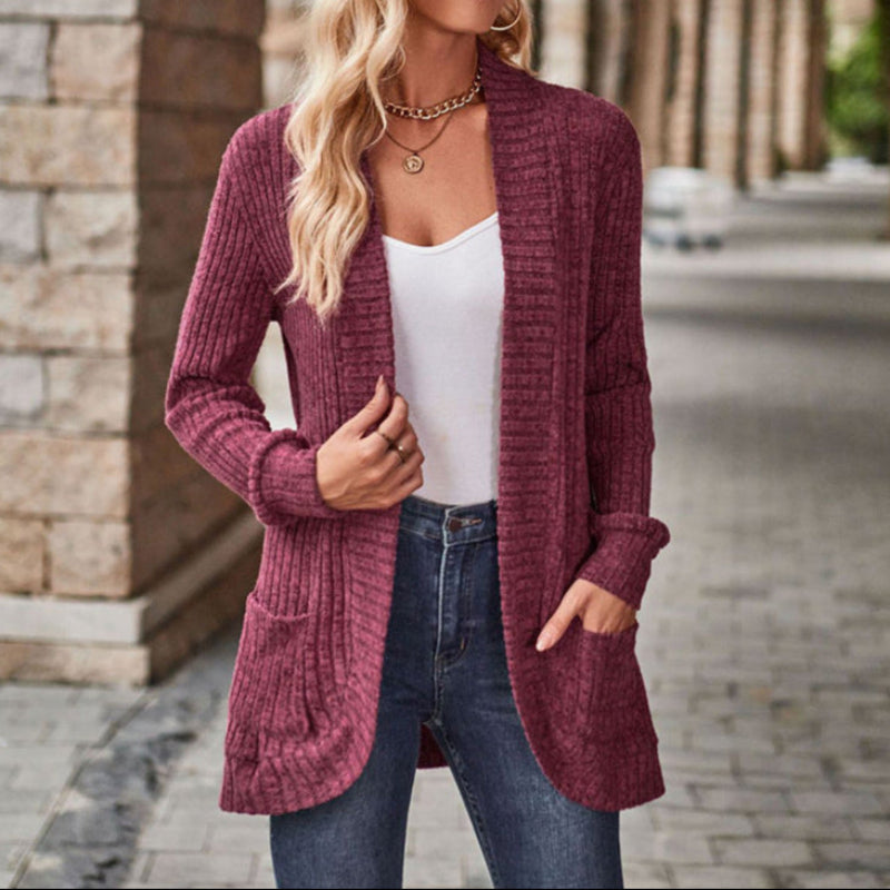 LUCILLE™ - Komfortabel Letvægts Langærmet Åben Front Cardigan