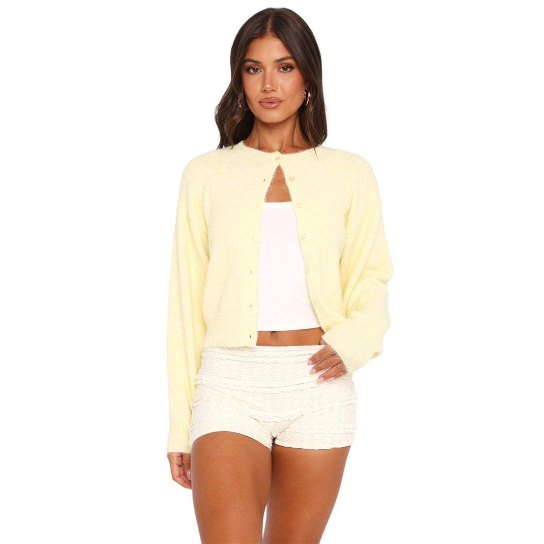 SHASA™ - Casual Cropped Langærmet Cardigan