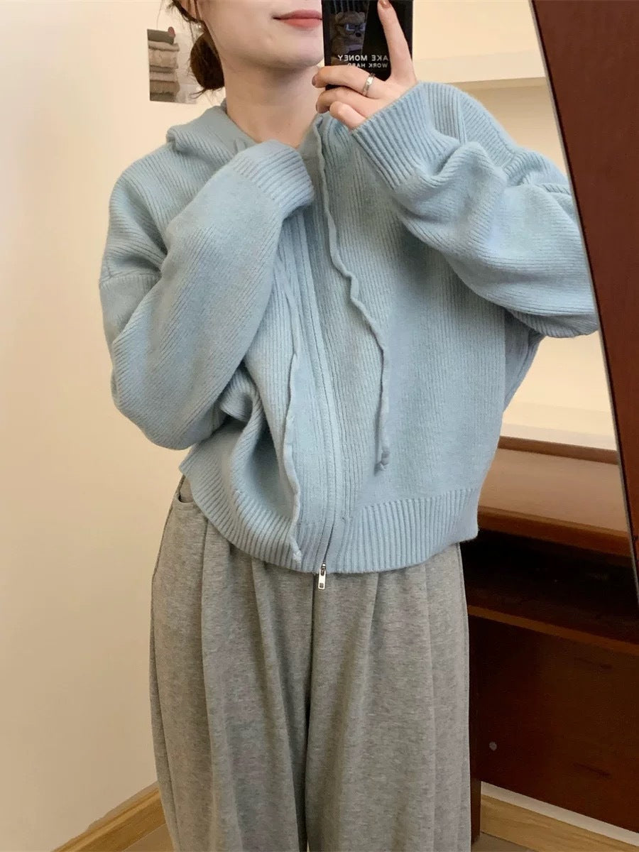 QUESTA™ - Casual Zip Up Langærmet Hættecardigan