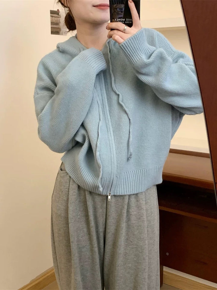 QUESTA™ - Casual Zip Up Langærmet Hættecardigan