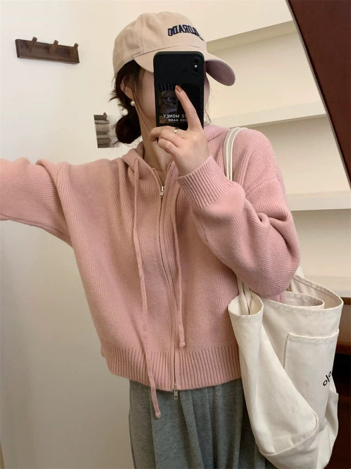 QUESTA™ - Casual Zip Up Langærmet Hættecardigan