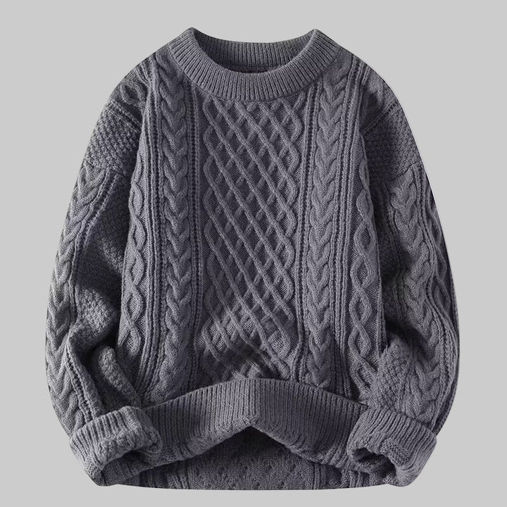 VIOLETA™ - Lækkert langærmet rundhalset tekstureret sweater
