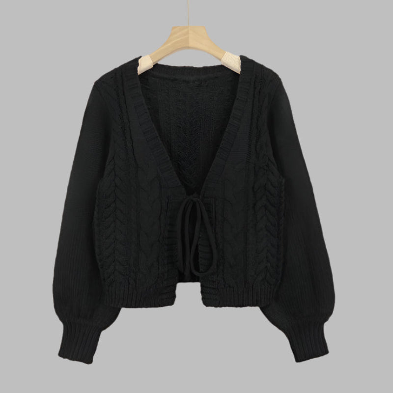 SHERICA™ – Hygge Vintage Chunky Knytte-Front Langærmet Cardigan