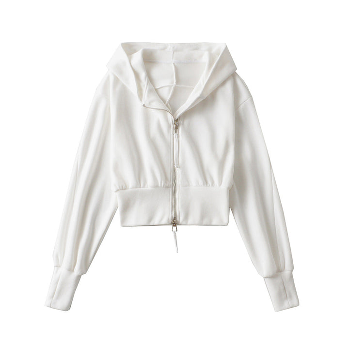 RESLEY™ - Chic Cropped Hooded Zipper Træningsjakke