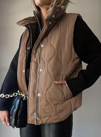 PAMMY™ - Klassisk Puffer Knap Zip Op Krave Vest