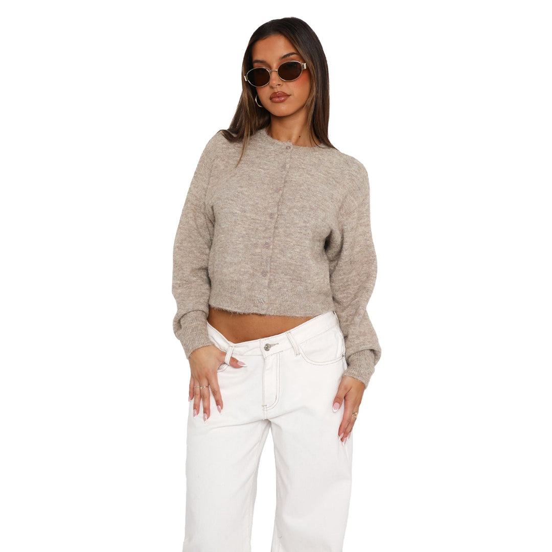 SHASA™ - Casual Cropped Langærmet Cardigan