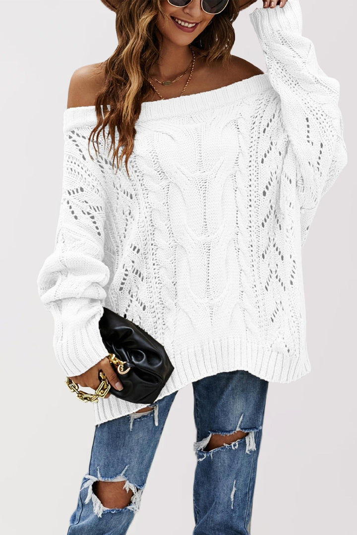 LENNY™ - Chic Off Shoulder Langærmet Sweater