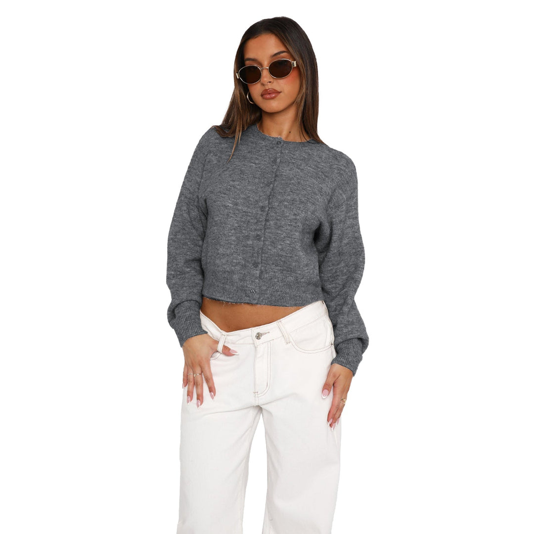 SHASA™ - Casual Cropped Langærmet Cardigan