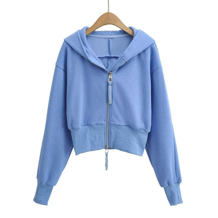 RESLEY™ - Chic Cropped Hooded Zipper Træningsjakke
