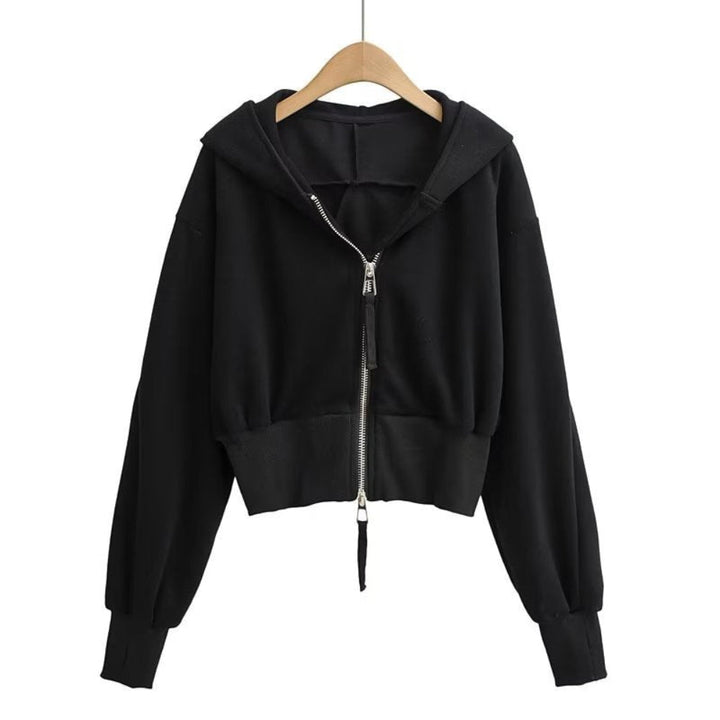 RESLEY™ - Chic Cropped Hooded Zipper Træningsjakke
