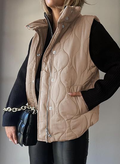 PAMMY™ - Klassisk Puffer Knap Zip Op Krave Vest