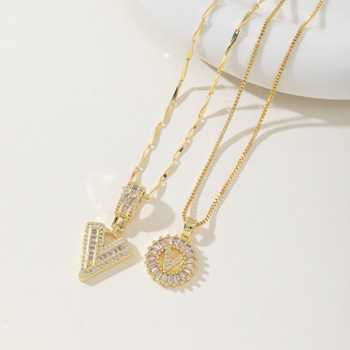 AISHA™ - Elegant 2-Pack Initialer Vedhæng Halskæder