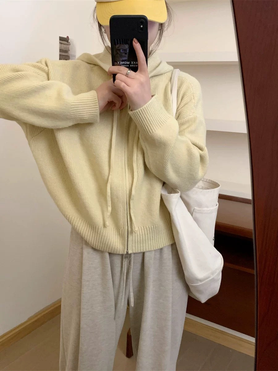 QUESTA™ - Casual Zip Up Langærmet Hættecardigan