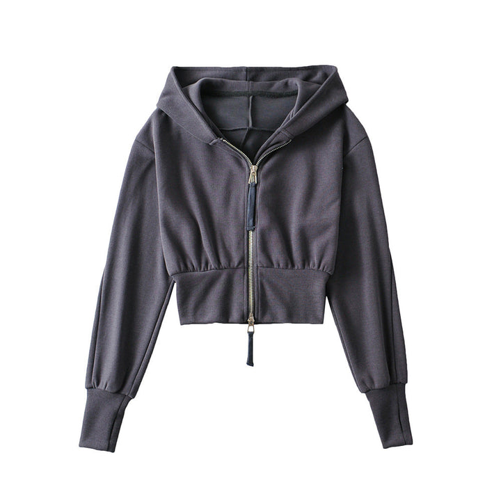 RESLEY™ - Chic Cropped Hooded Zipper Træningsjakke