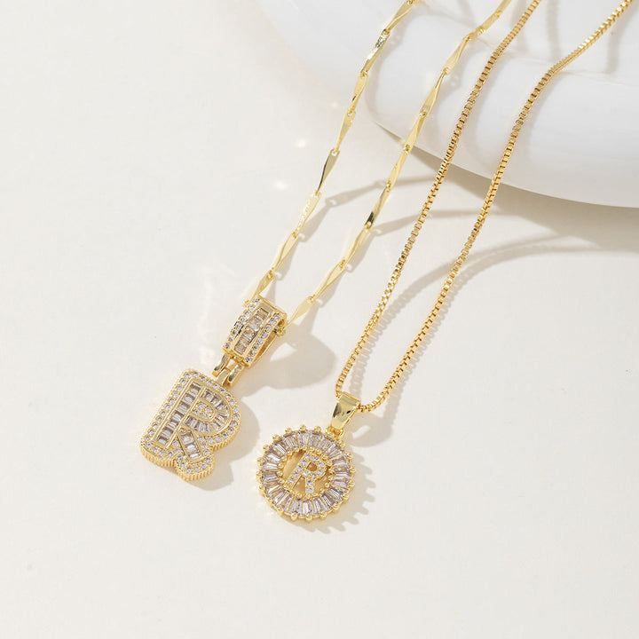 AISHA™ - Elegant 2-Pack Initialer Vedhæng Halskæder