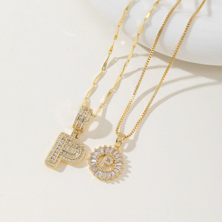 AISHA™ - Elegant 2-Pack Initialer Vedhæng Halskæder