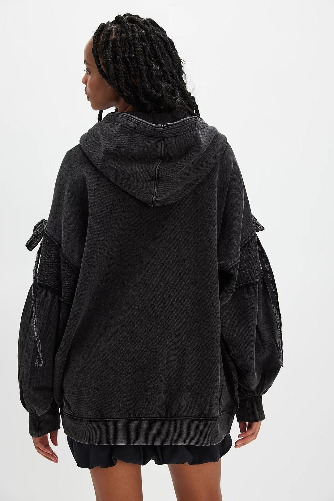 LELENA™ - Chic lynlås hættejakke med side sløjfe og lange ærmer