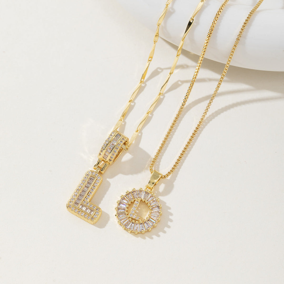 AISHA™ - Elegant 2-Pack Initialer Vedhæng Halskæder