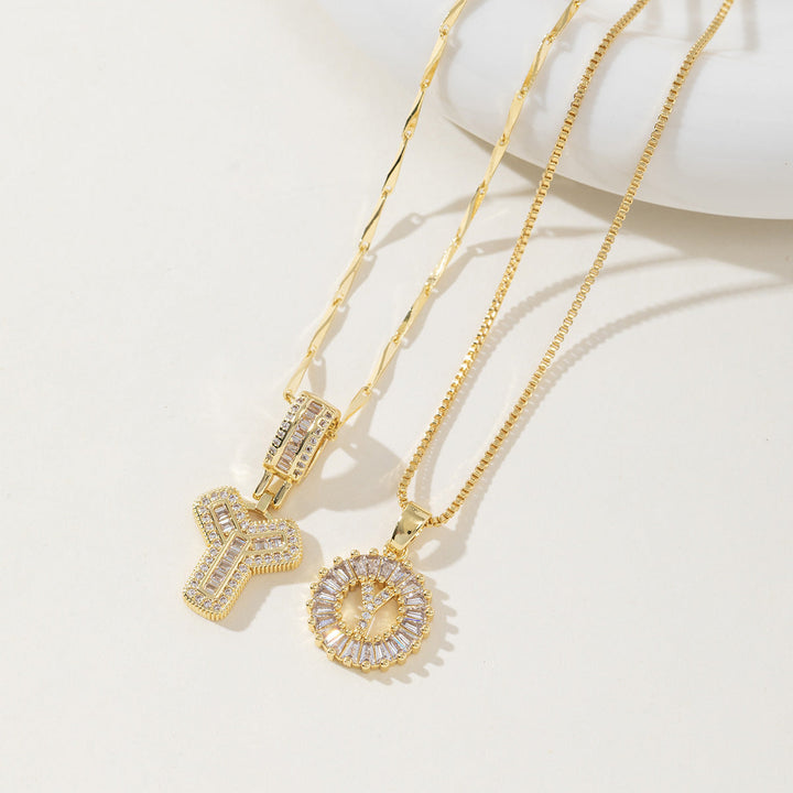 AISHA™ - Elegant 2-Pack Initialer Vedhæng Halskæder