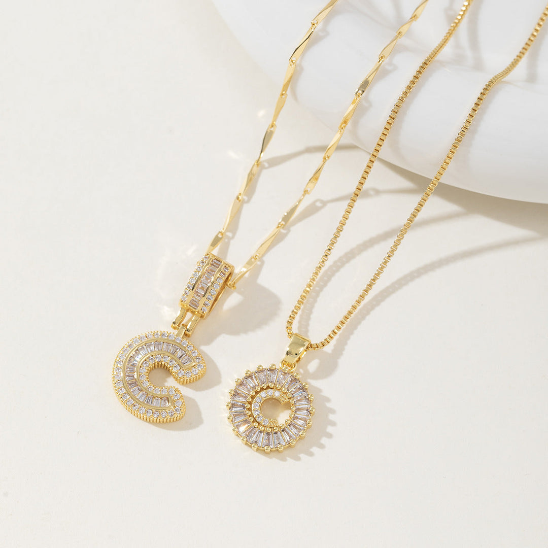 AISHA™ - Elegant 2-Pack Initialer Vedhæng Halskæder