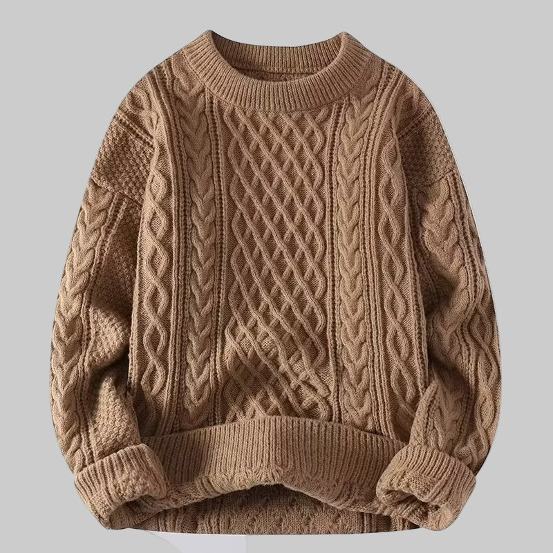 VIOLETA™ - Lækkert langærmet rundhalset tekstureret sweater