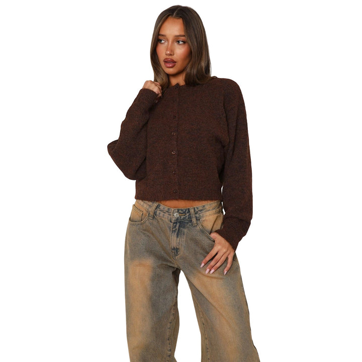 SHASA™ - Casual Cropped Langærmet Cardigan