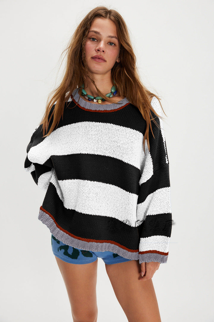 XIANG™ - Klassisk Stribet Crew Neck Sweater