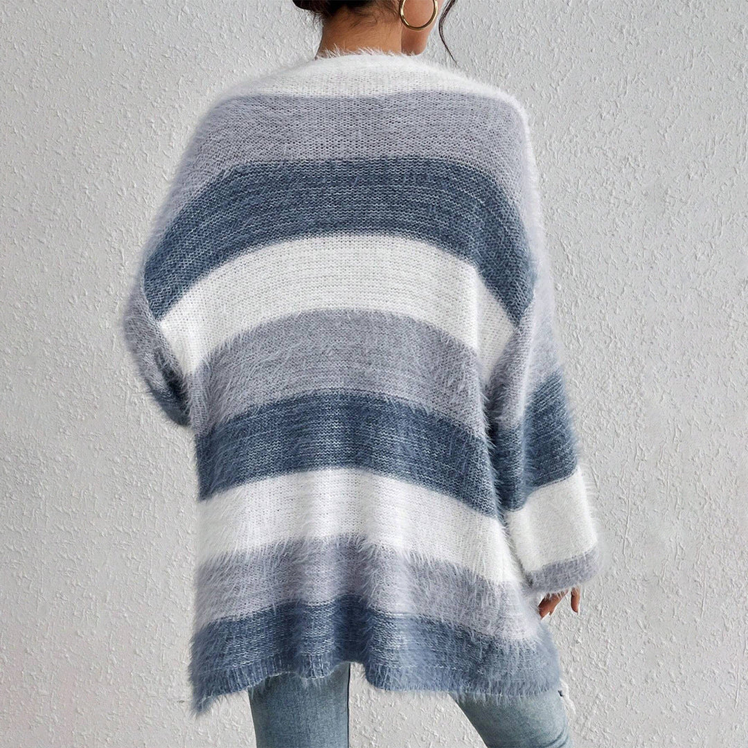 JULIETA™ - Komfortabel Åben Front Langærmet Fuzzy Cardigan
