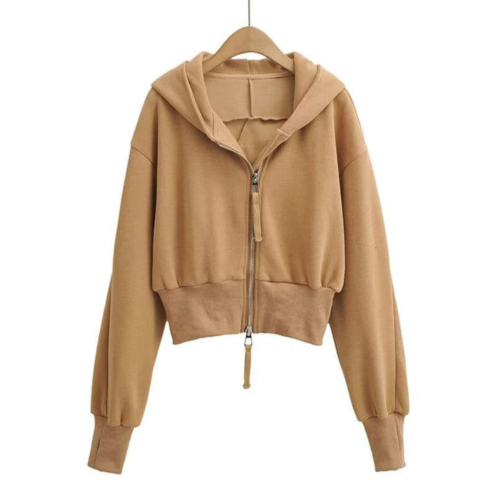RESLEY™ - Chic Cropped Hooded Zipper Træningsjakke