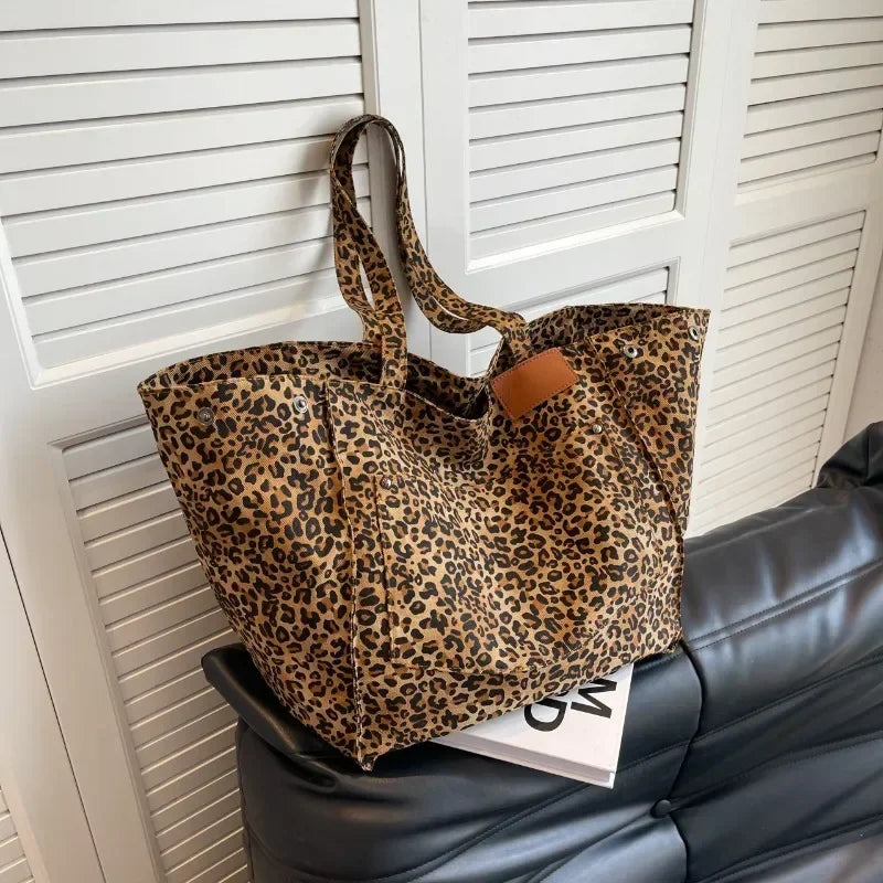 ODILE™– Ubesværet Chic Leopard Tote Taske