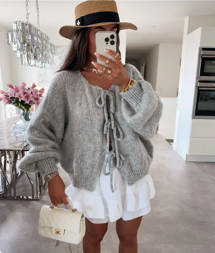 Eva | Strikket Sløjfe Cardigan