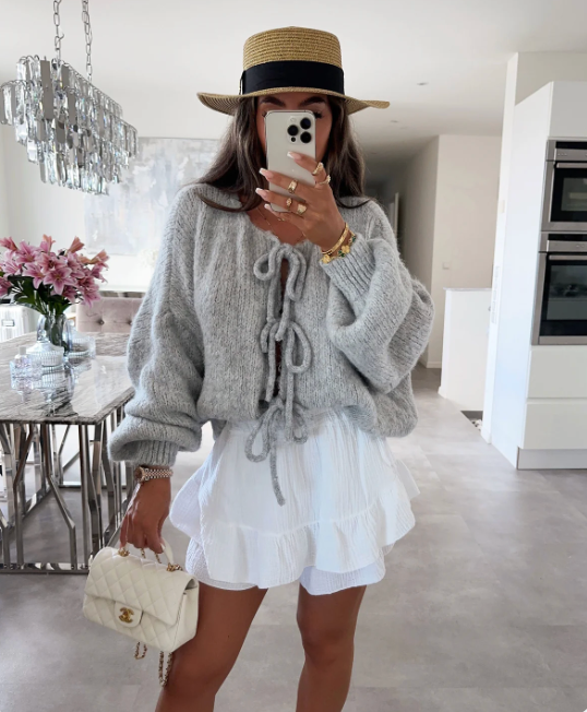 Eva | Strikket Sløjfe Cardigan